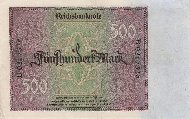 500 Mark 1922 ro.70 B